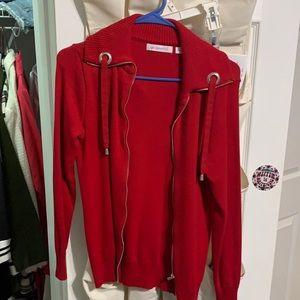 Liz Claiborne red zip sweater